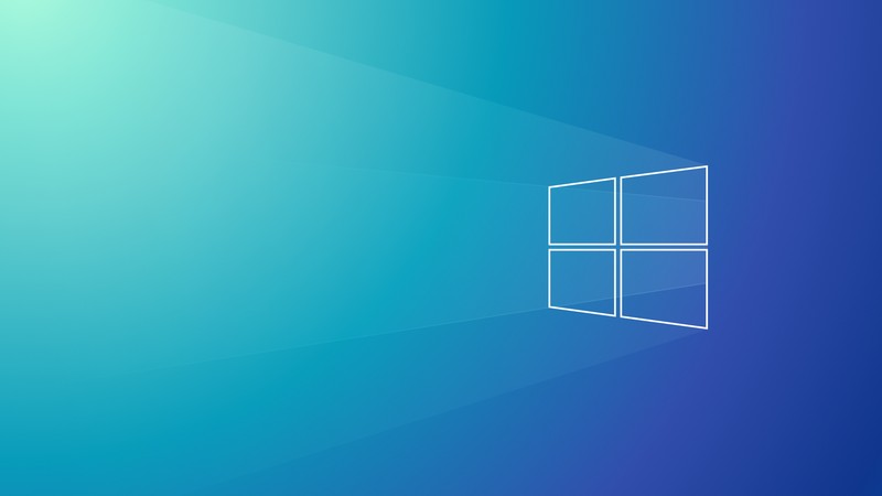 Близкий план синего фона с логотипом windows (windows 10, градиентный фон, 5k, простой, технология)