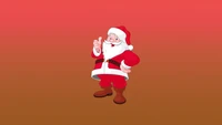 Cheerful Santa Claus Illustration on a Festive Background