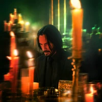 John Wick: Capítulo 4 - Keanu Reeves em um cenário escuro e enigmático