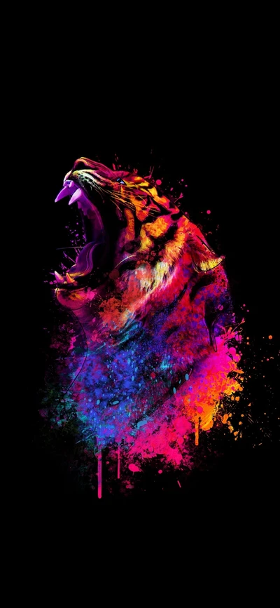 Magenta Rugissant : La Majesté Colorée d'un Tigre de Sibérie