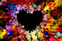 love hearts, colorful abstract, aesthetic, 5k, love wallpaper