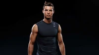 Muscular Football Player in Athletic Pose