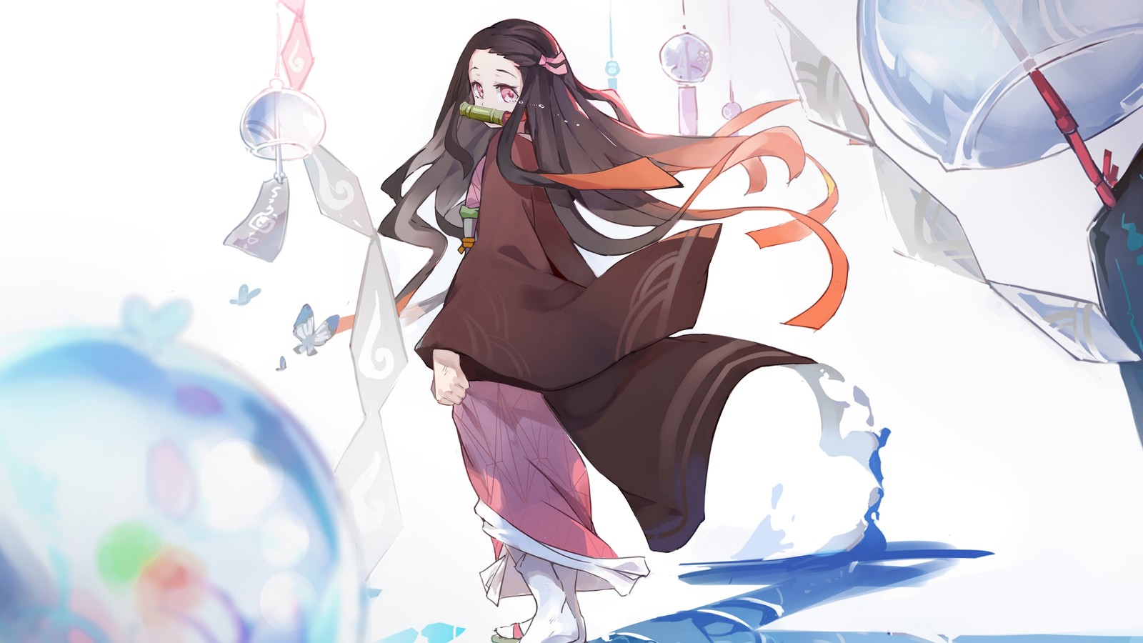 nezuko kamado, kimetsu no yaiba, demon slayer kimetsu no yaiba, anime wallpaper