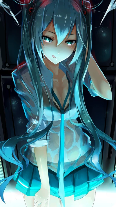 anime, fille, hatsune miku, vocaloid