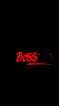 Texto en negrita rojo "BOSS" sobre un fondo negro, creando un efecto visual impactante y poderoso.