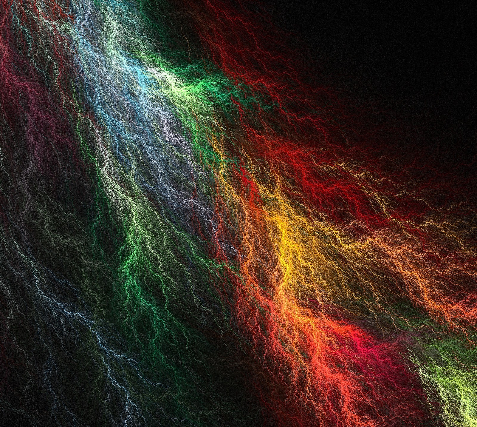 A close up of a colorful abstract background with a black background (abstract, bolt, color, lightning)