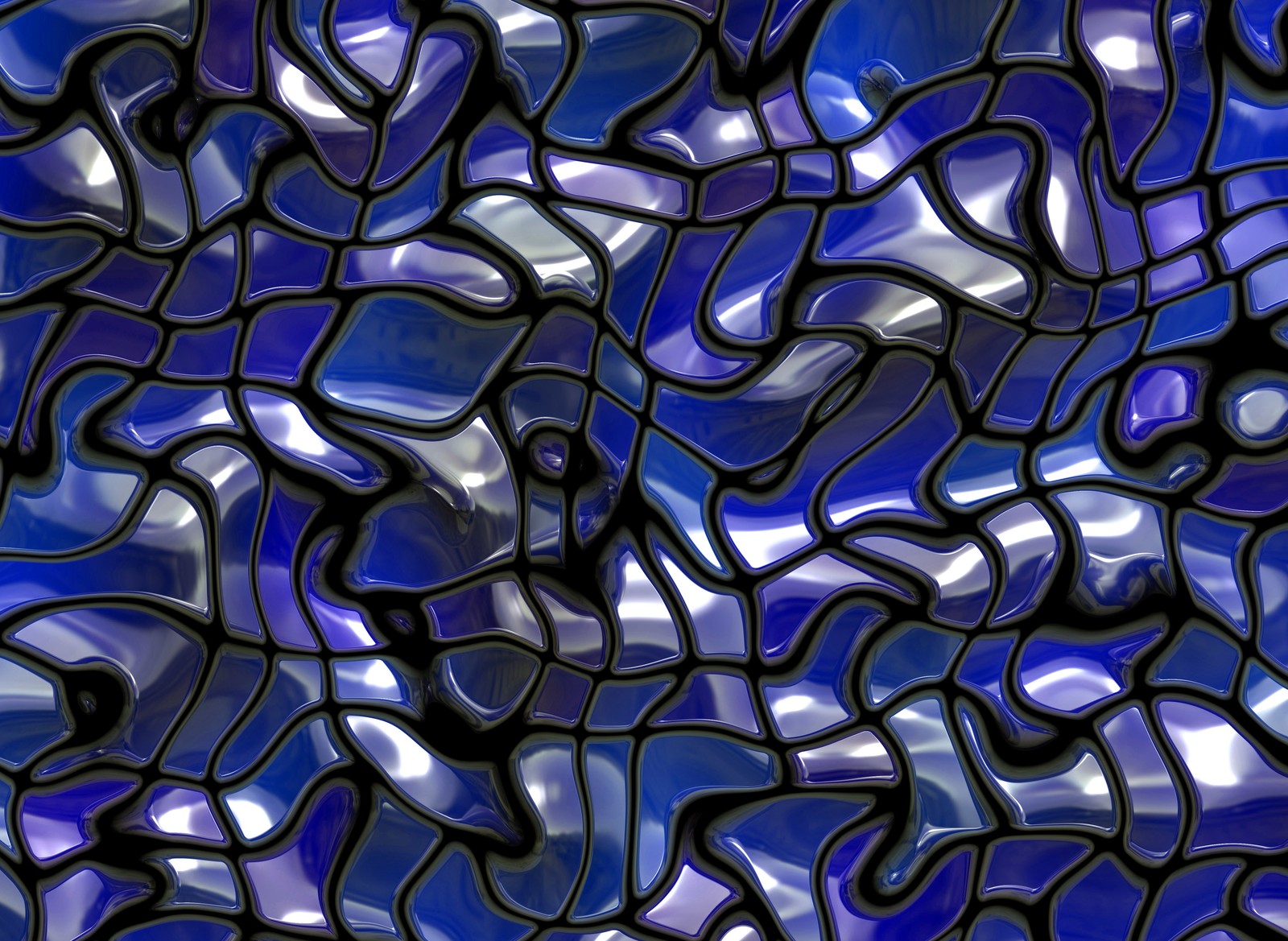 A close up of a blue glass surface with a pattern of black and white (glass tile, tile, glass, texture, blue)