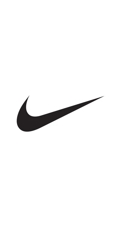 Minimalist Black Nike Logo on White Background