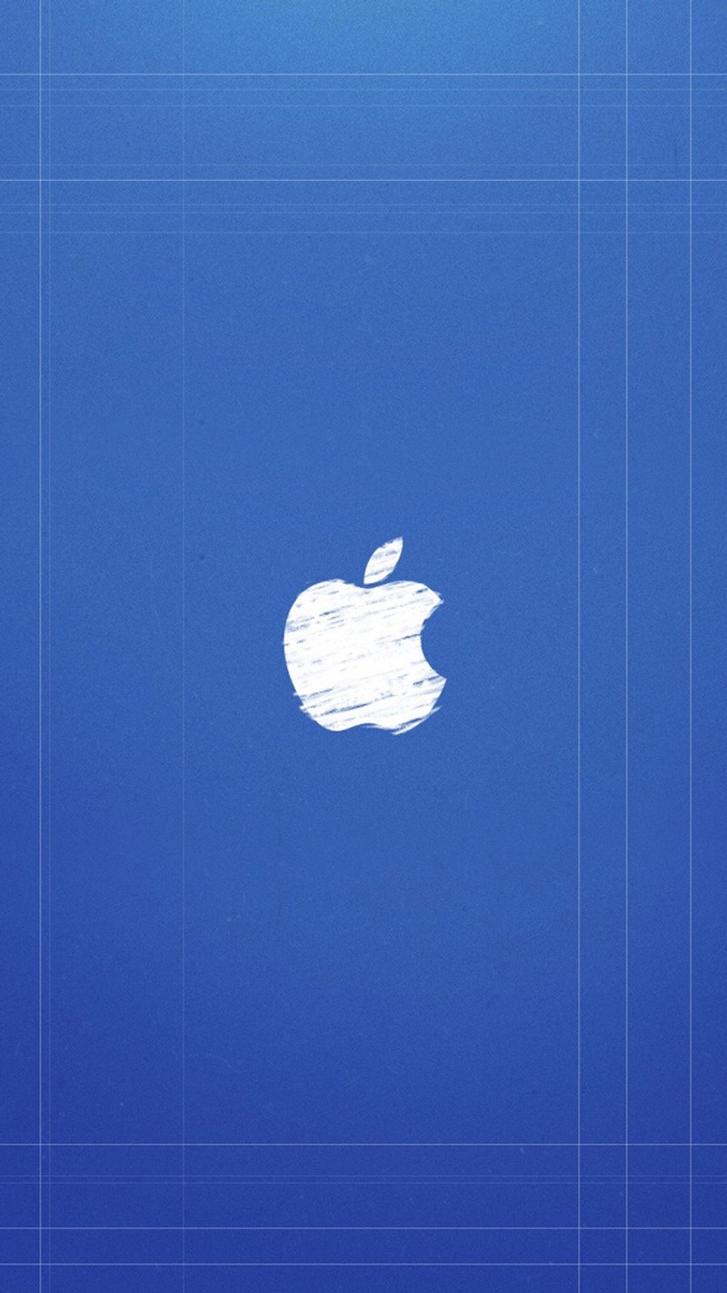 There is a blueprint of an apple logo on a blue background (apple, wallpapers)