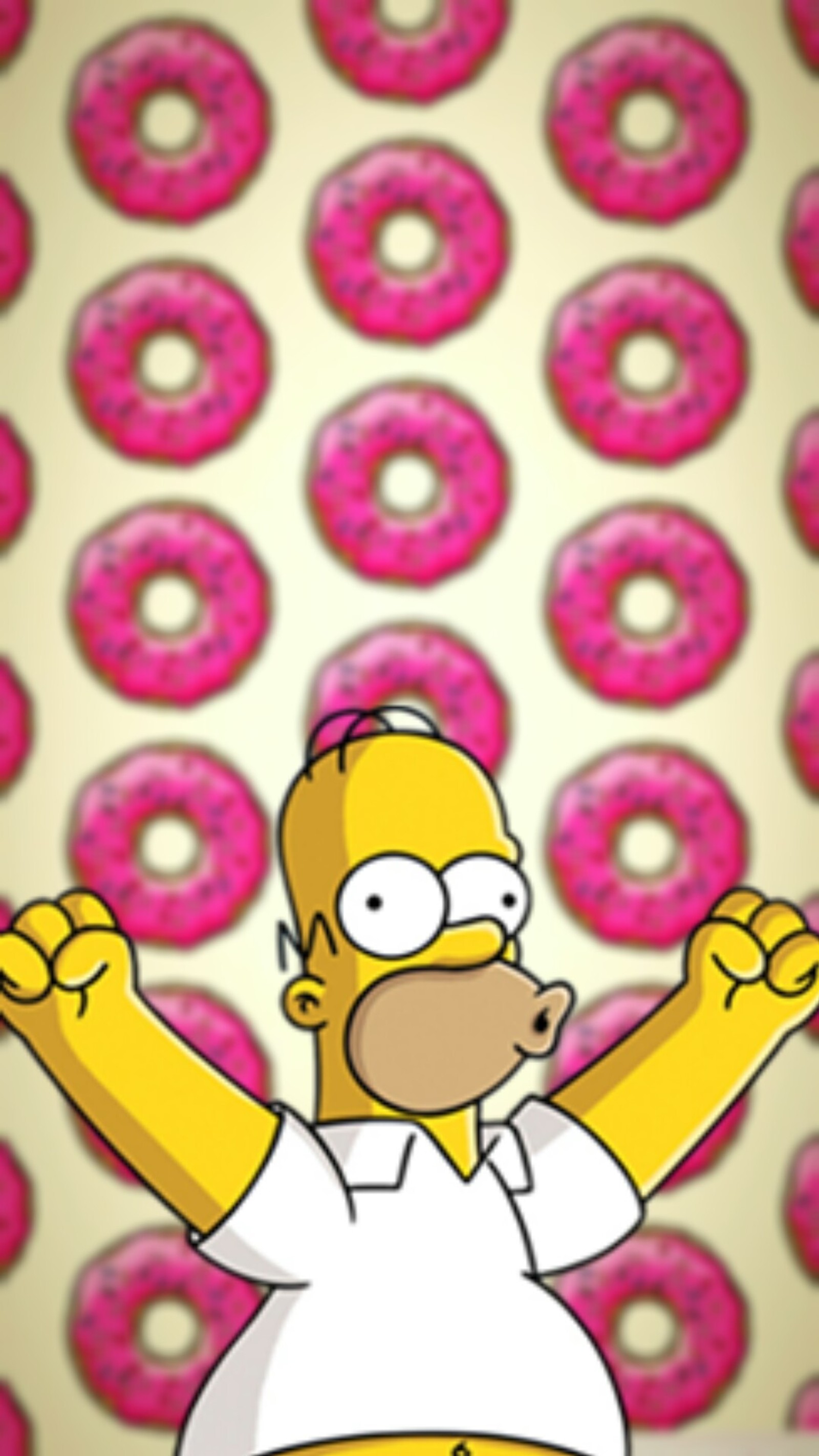 Los simpsons simpson están de pie frente a una pared de donas (donas, homero, rosquillas)