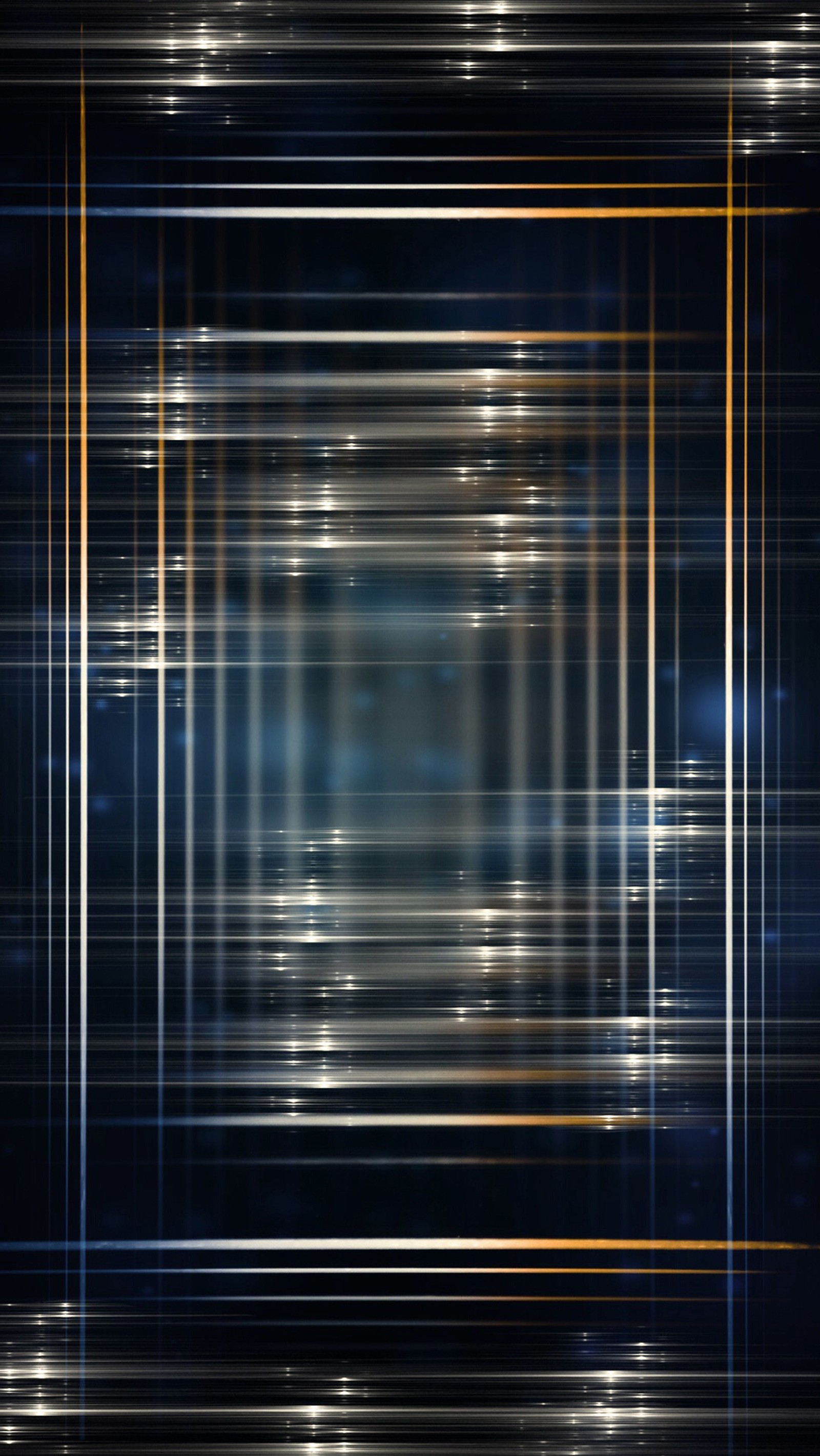 A close up of a blue and gold abstract background with a square (black, lines, metal)