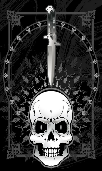 fondo, abstracto oscuro, cabeza de calavera, espada, vector