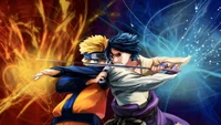 Dynamic Clash of Naruto and Sasuke: A Battle of Fire and Water