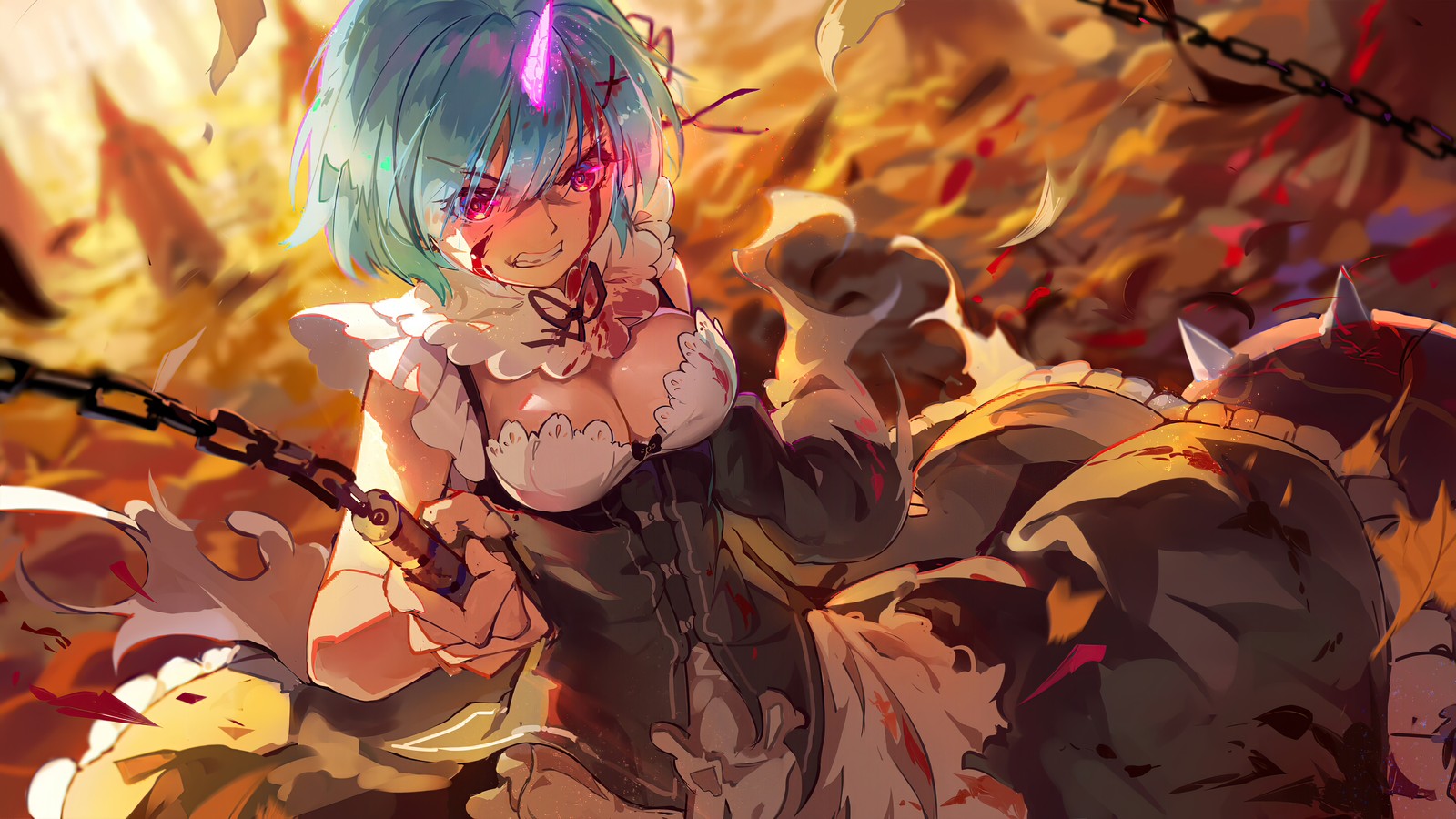 Скачать обои rem, рог, ре зеро, re zero, аниме