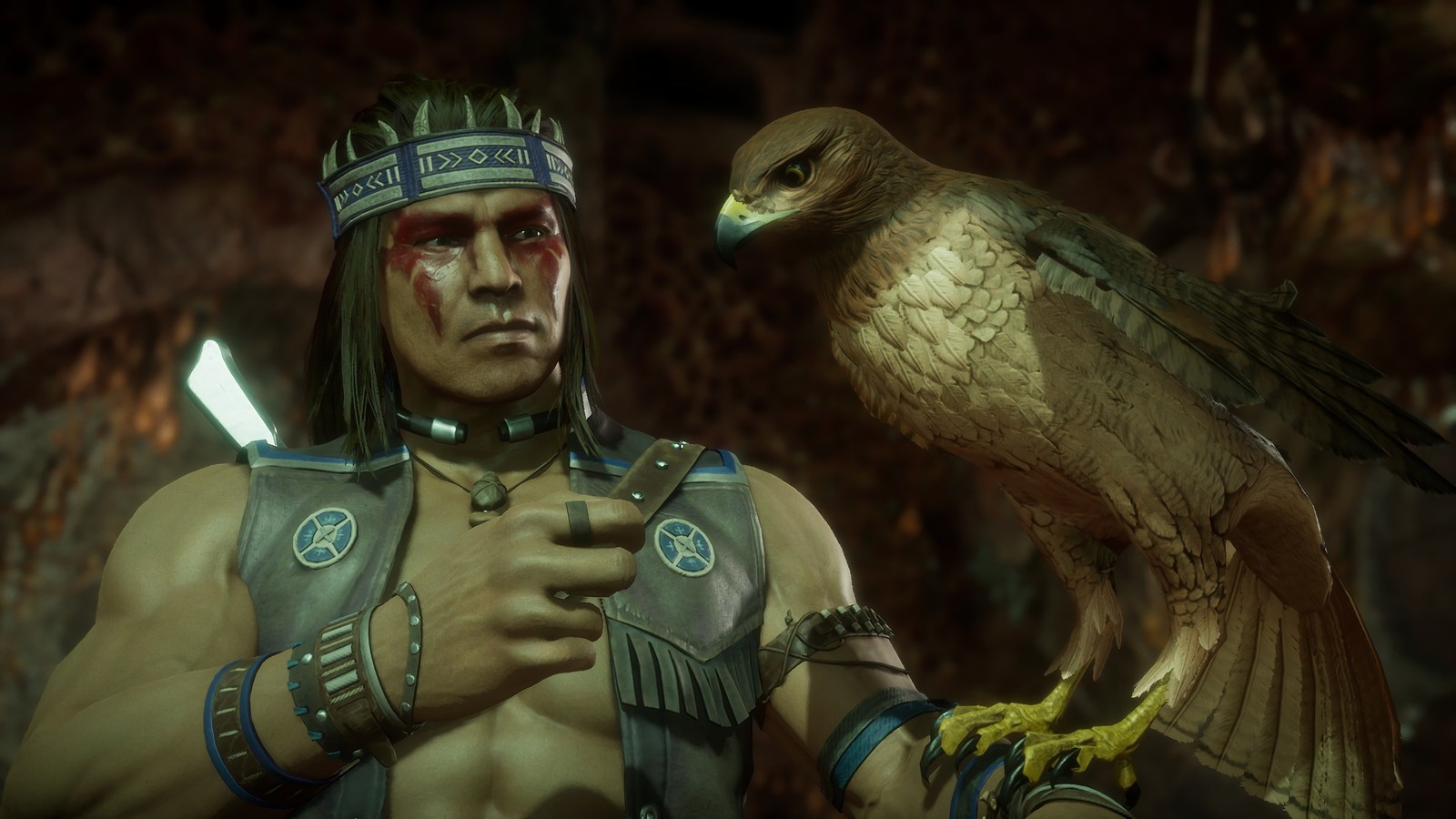 Lade nightwolf, adler, mortal kombat 11, videospiel Hintergrund herunter