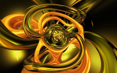 abstraction, fractal art, yellow, art, graphics