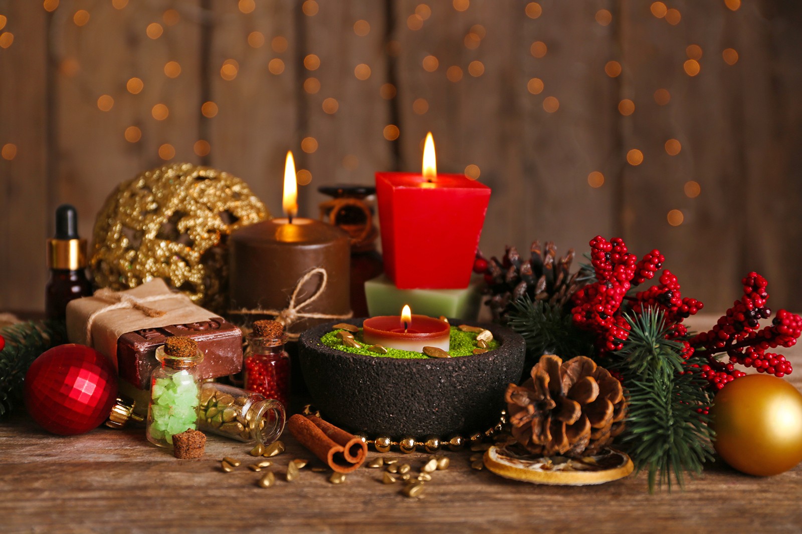 christmas decoration, candle, still life, lighting, christmas wallpaper