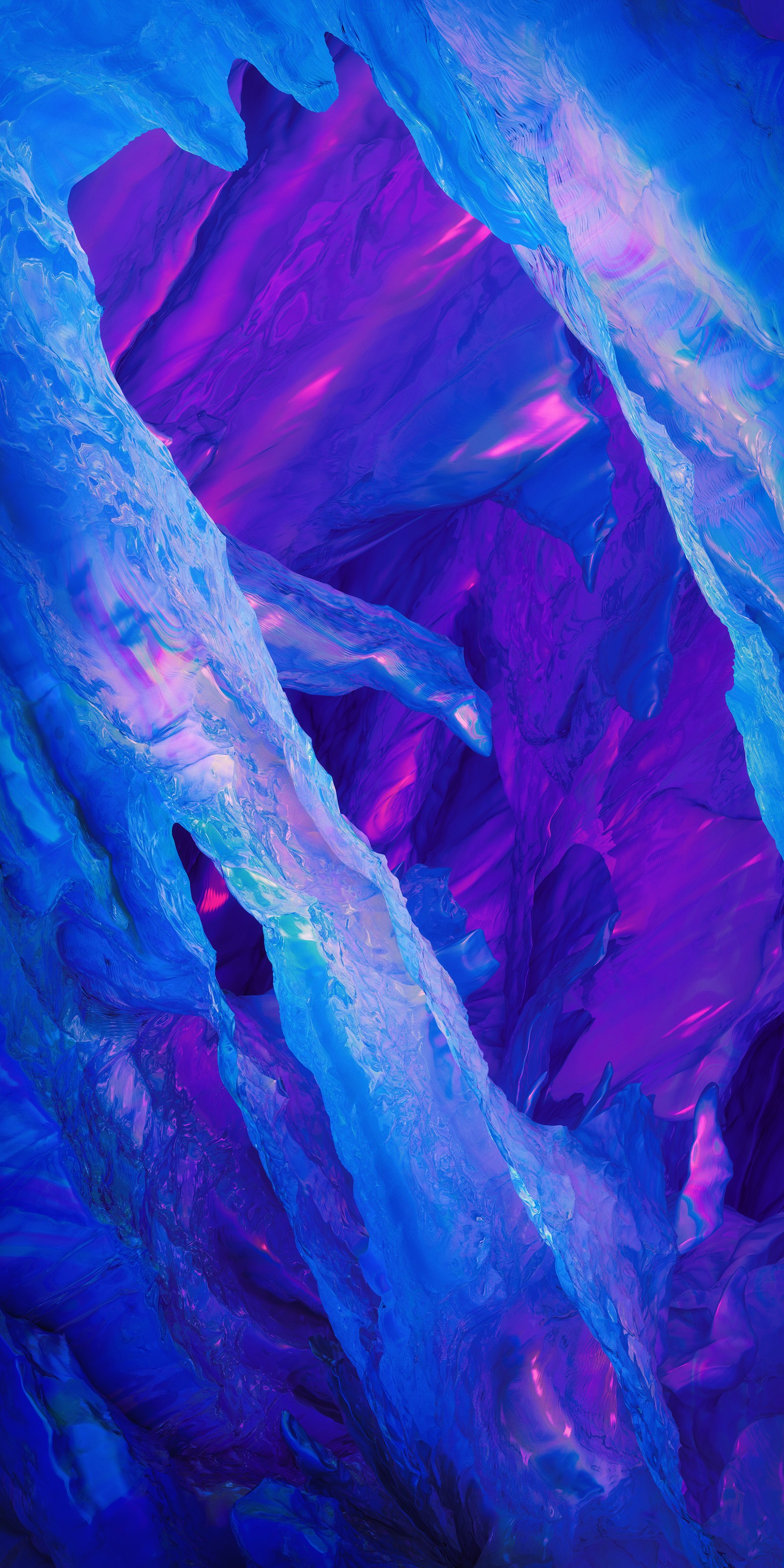 Purple and blue abstract painting of a rock formation (oneplus 5, oneplus, android, oneplus 6t, blue)