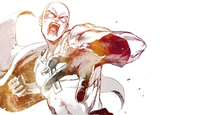 Saitama em ação: O herói implacável de One Punch Man