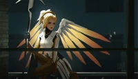 overwatch, blond, kostüm, lange haare, cosplay