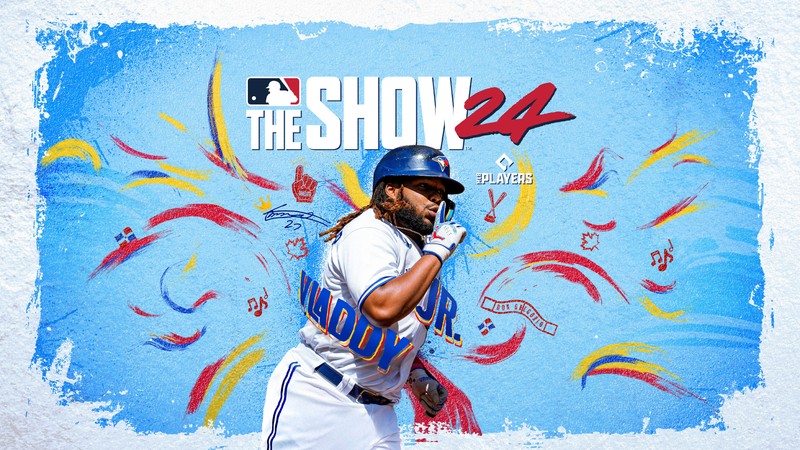 Крупный план бейсбольного игрока, держащего биту на поле (mlb the show 24, видеоигра, игры 2024, игры, обои 4k)