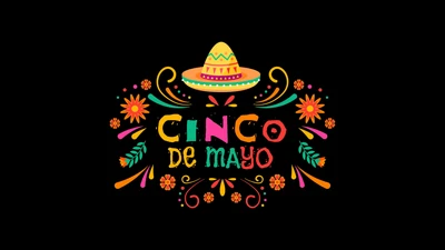 vacances mexicaines, cinco de mayo, coloré, amoled, arrière plan noir