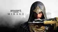 Assassin's Creed Mirage: Basim Ibn Ishaq con espada lista en fondo de pantalla 4K