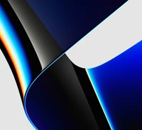 Abstraktes Blau- und Schwarzdesign vom Apple MacBook Pro 2021 auf weißem Hintergrund