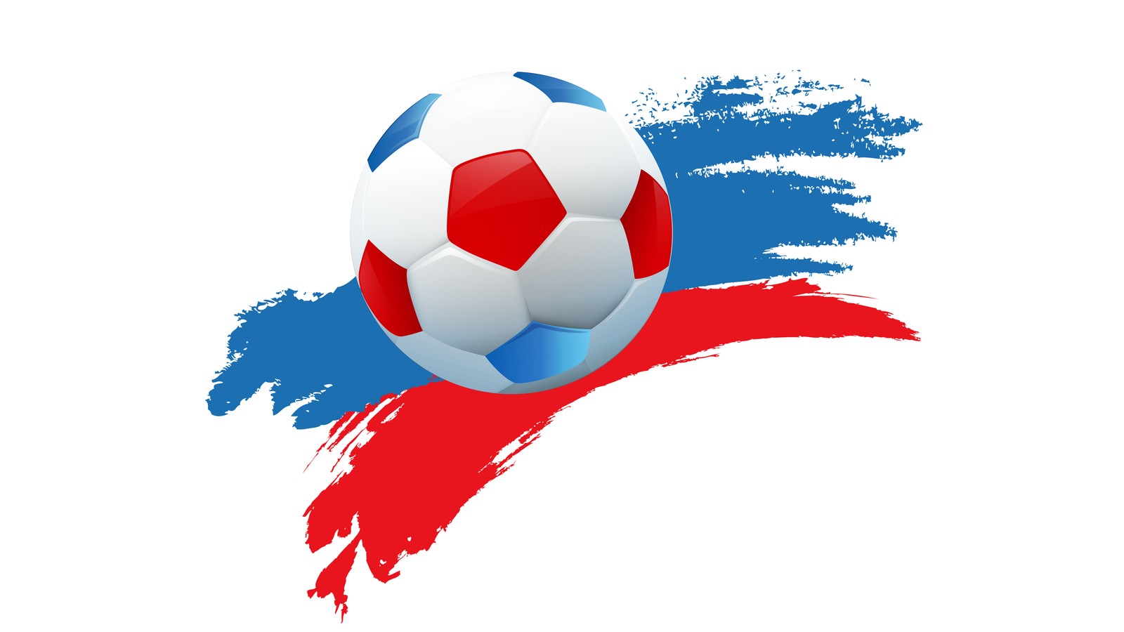 Ein fußball mit den farben der russischen flagge (fifa weltmeisterschaft 2018, 2018 world cup, ball, fifa, fußball)