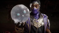 Pluie tenant une sphère mystérieuse dans Mortal Kombat 11