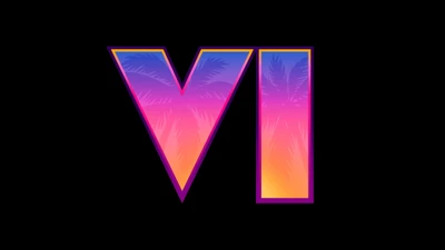 Logotipo do GTA VI com design de gradiente tropical