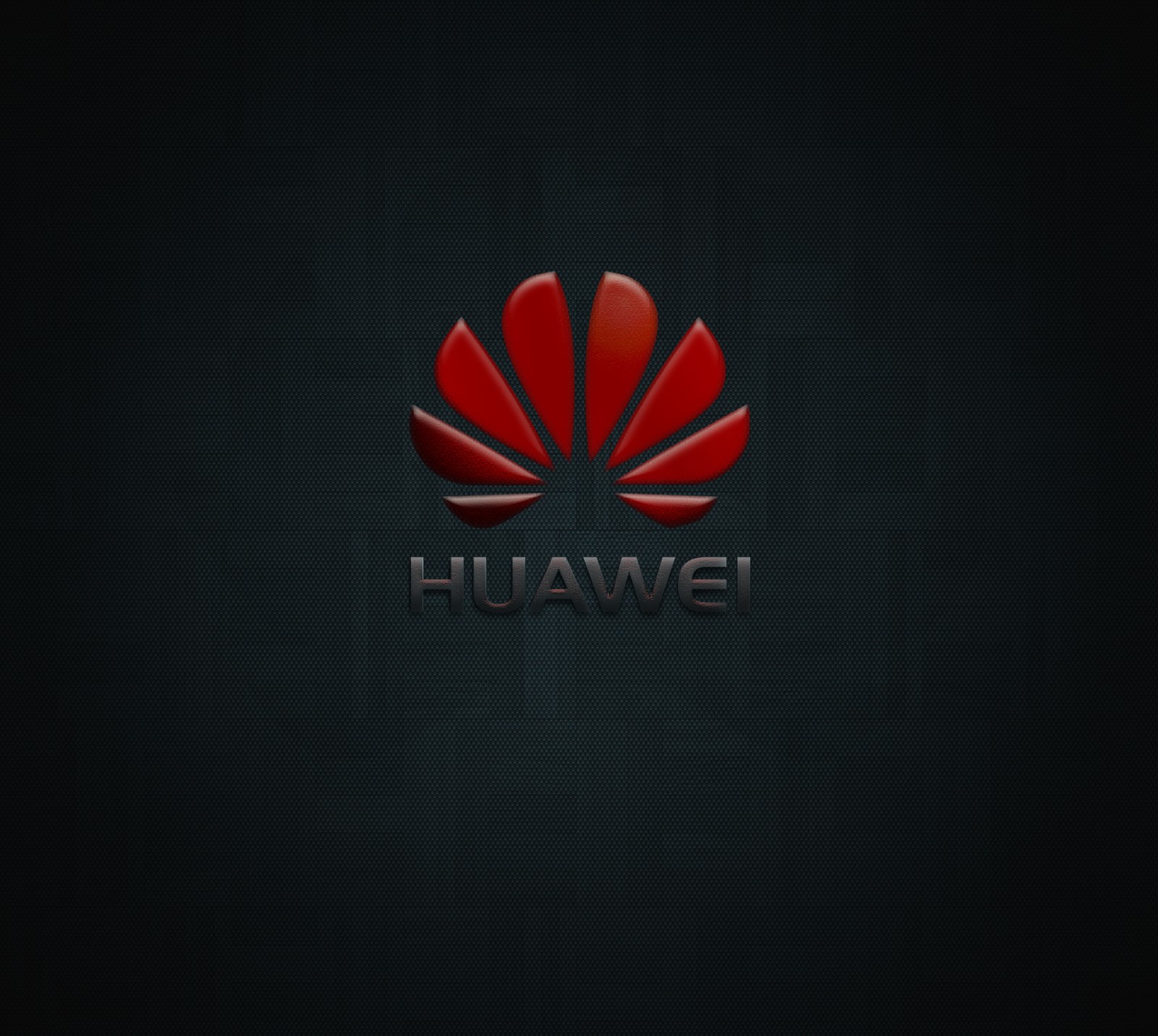 A close up of a red logo on a black background (huawei, logo, mate7)