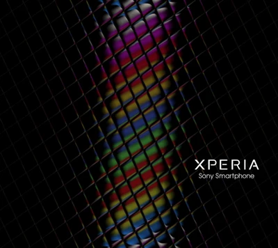 Sony Xperia Logo on a Colorful Grid Background