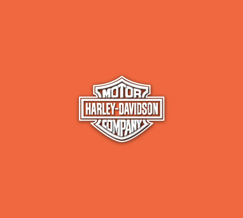 Логотип harley davidson на оранжевом фоне (велосипед, велосипеды, компания, дэвидсон, davidson)