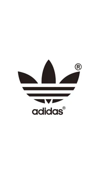 Logotipo preto da Adidas com design de três folhas