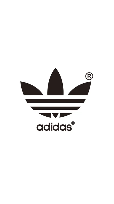 Logo negro de Adidas con diseño de tres hojas