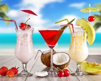 cherry, drinks, strawberry, summer, tropical wallpaper