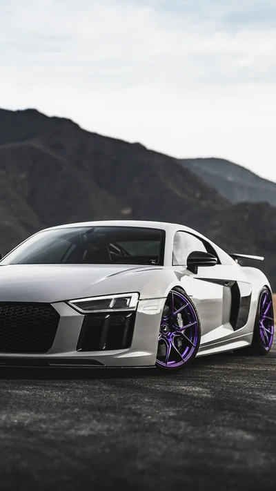 audi, r8, blanco, coche, supercoche