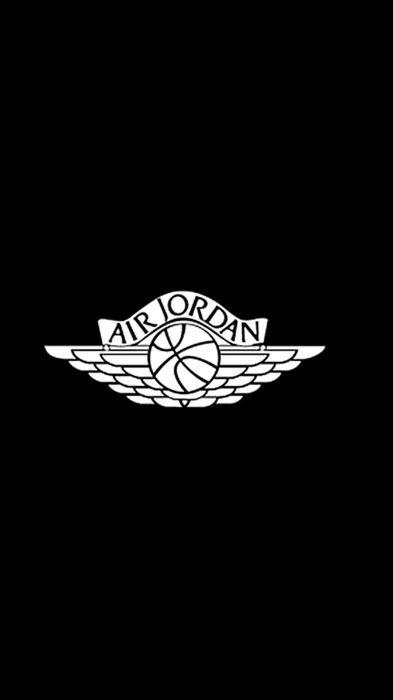 Крупный план черно-белого логотипа с баскетбольным мячом (джордан 1, jordan 1 logo, jordan logo)