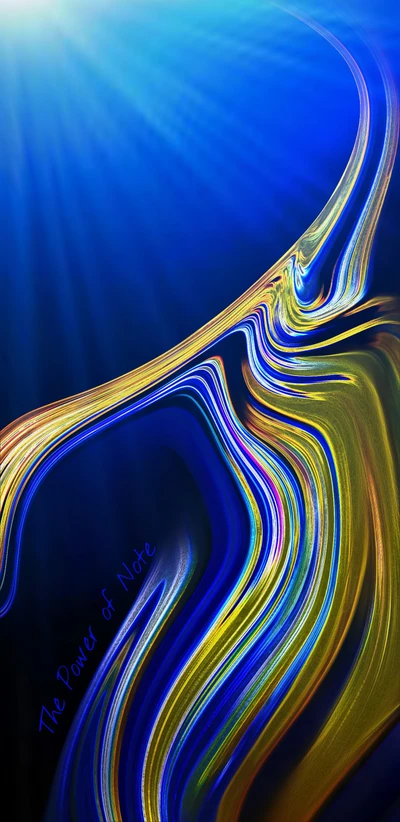 Epic Abstract Galaxy Drift in Blue and Gold