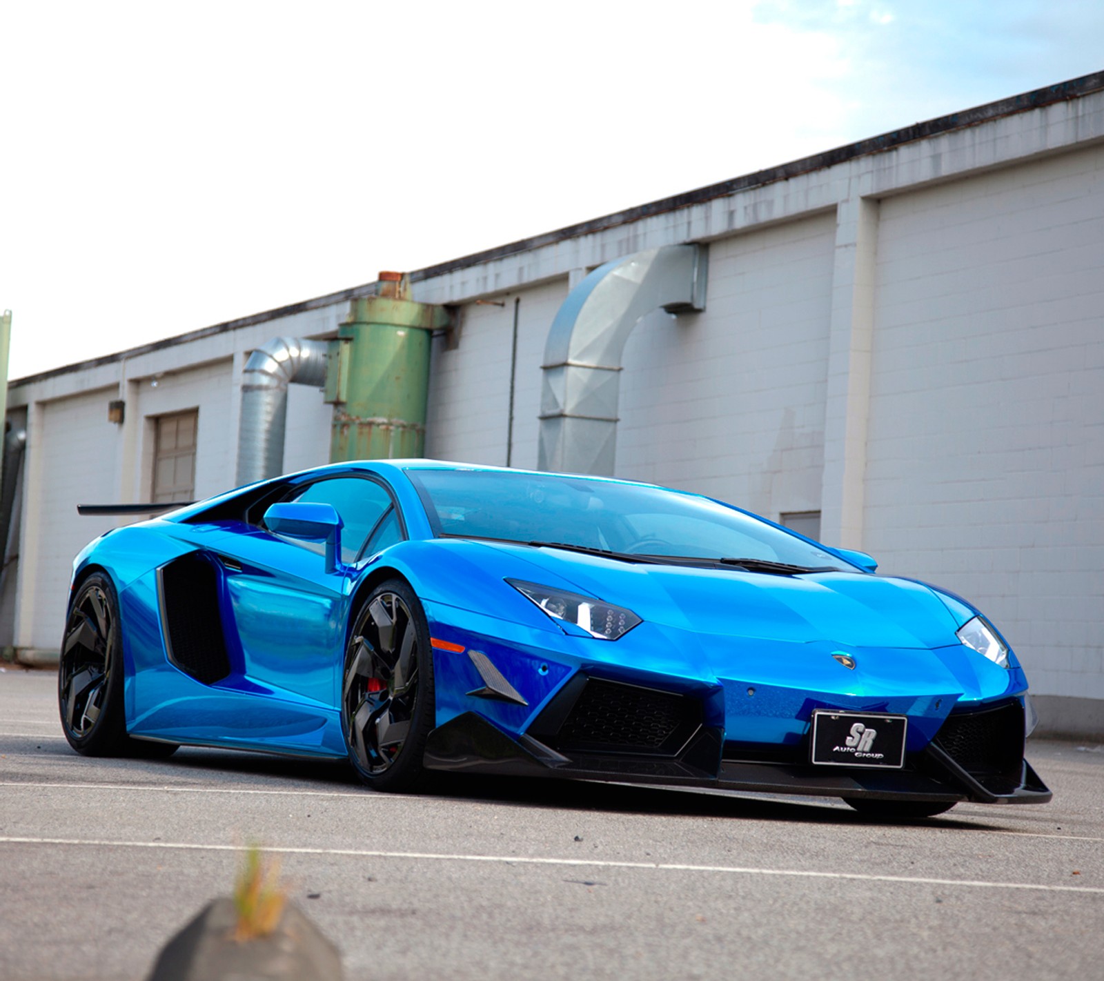 Lade blau, lamborghini aventador Hintergrund herunter