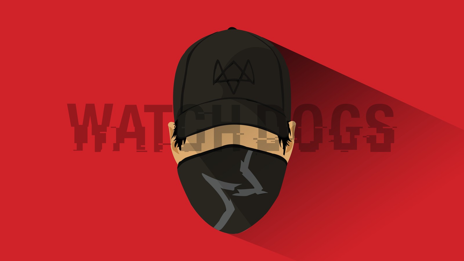 marcus holloway, minimalist, watch dogs 2, red background, minimal art wallpaper