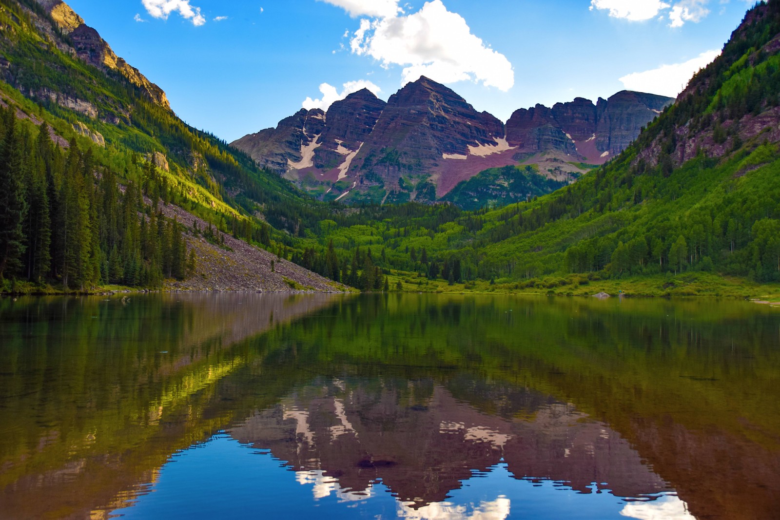 Скачать обои марун беллс, maroon bells, осина, горные образования, гора