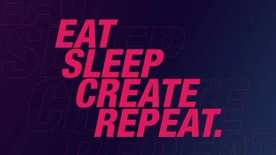 Comer Dormir Criar Repetir: Uma Inspiração em Tipografia Neon