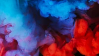 Vibrant Abstract Smoke in Blue and Red Hues