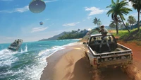 Duo dynamique dans PUBG Mobile : Bataille sur la plage avec un bateau à moteur et un pick-up