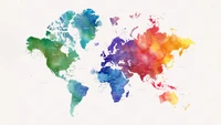 world map, watercolors, colorful, 5k, world wallpaper