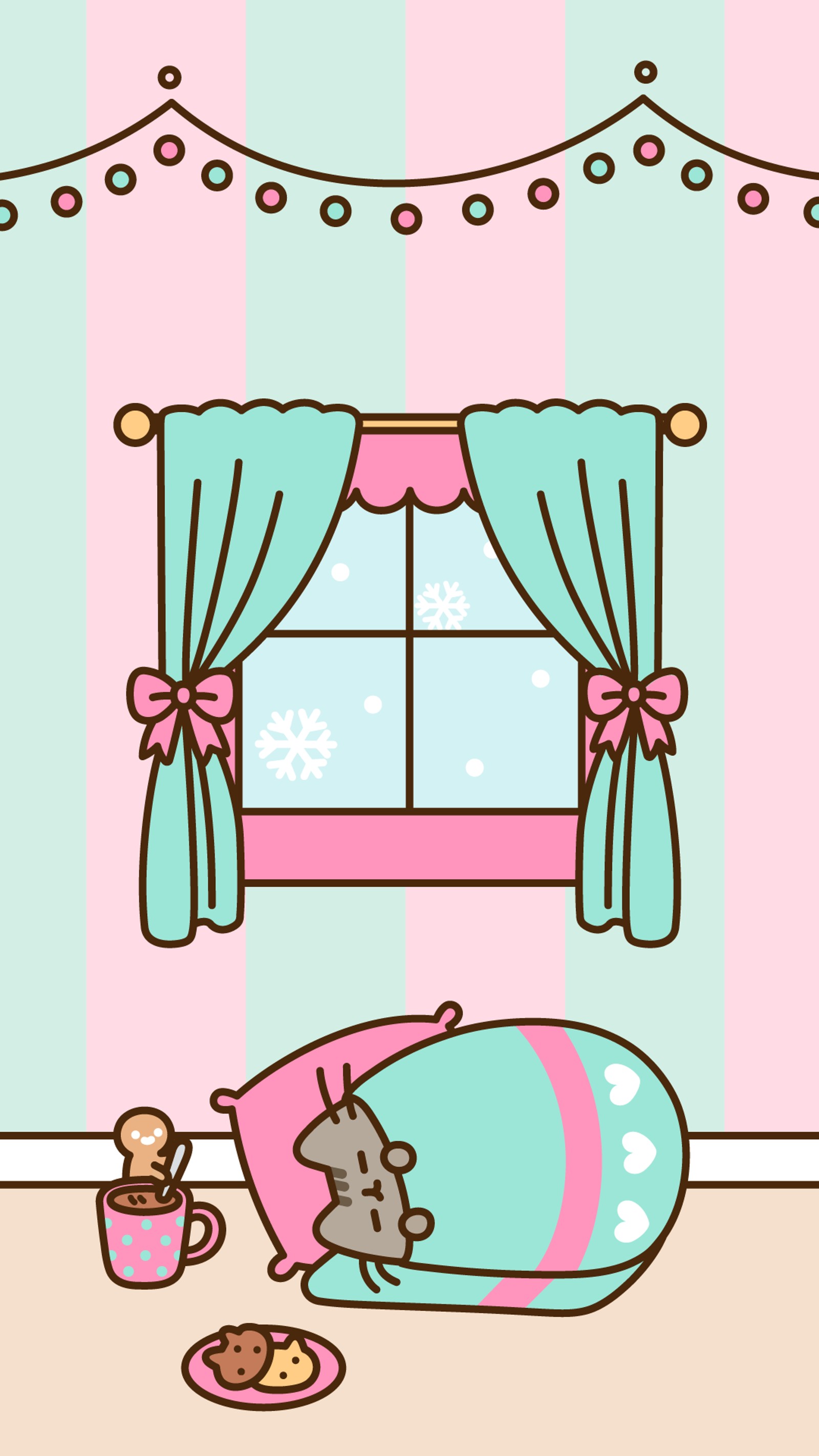 christmas day, green, pink, line, rectangle wallpaper