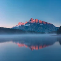 reflexo, banff, água, recursos hídricos, atmosfera