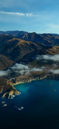 Majestic Highland Landscape with Azure Waters and Mountain Peaks